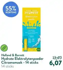 Holland & Barrett Hydrate Elektrolytenpoeder Citroensmaak - 14 sticks aanbieding