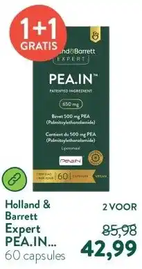 Holland & Barrett Expert PEA.IN 650mg Bevat 500mg PEA (Palmitoylethanolamide) Liposomaal aanbieding