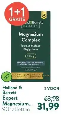Holland & Barrett Expert Magnesium Complex Tauraat-Malaat-Bisglycinaat 150mg aanbieding