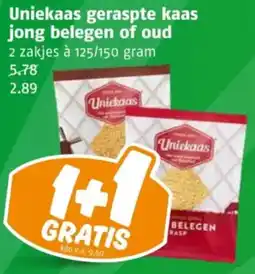 Poiesz Uniekaas geraspte kaas jong belegen of oud aanbieding