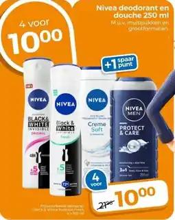 Trekpleister Nivea deodorant en douche 250 ml aanbieding