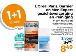 Trekpleister L'Oréal Paris, Garnier en Men Expert gezichtsverzorging en -reiniging aanbieding