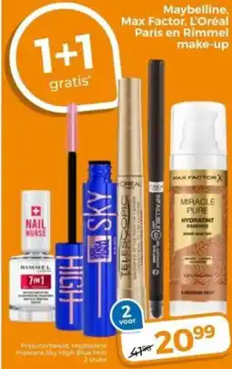 Trekpleister Maybelline, Max Factor, L'Oréal Paris en Rimmel make-up aanbieding