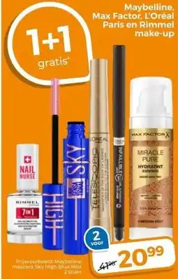 Trekpleister Maybelline, Max Factor, L'Oréal Paris en Rimmel make-up aanbieding