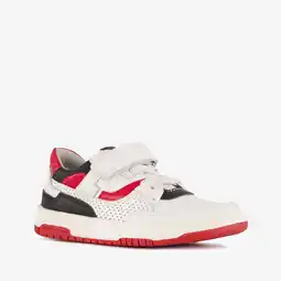 Scapino TwoDay leren jongens sneakers rood wit aanbieding