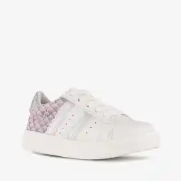 Scapino TwoDay leren meisjes sneakers wit roze aanbieding