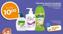 Trekpleister Palmolive douche, handzeep en Unicura handzeep aanbieding