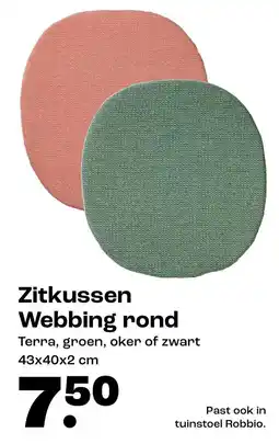 Kwantum Zitkussen Webbing rond aanbieding