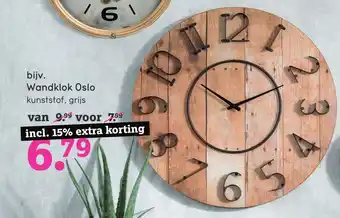 Leen Bakker Wandklok 0slo aanbieding