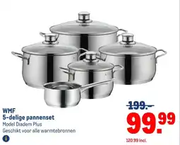 Makro WMF 5 delige pannenset aanbieding