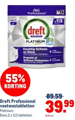 Makro Dreft Professional vaatwastabletten aanbieding