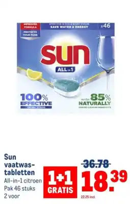 Makro Sun vaatwas tabletten aanbieding