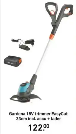 Karwei Gardena 18V trimmer EasyCut 23cm incl. accu + lader aanbieding