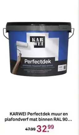 Karwei KARWEI Perfectdek muur en plafondverf mat binnen RAL 90 aanbieding