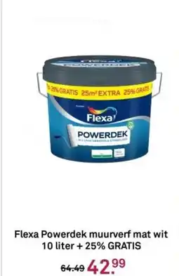 Karwei Flexa Powerdek muurverf mat wit 10 liter + 25% GRATIS aanbieding