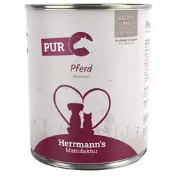 Zooplus Herrmann's Vlees Puur 6 x 800 g Hondenvoer - Paard aanbieding