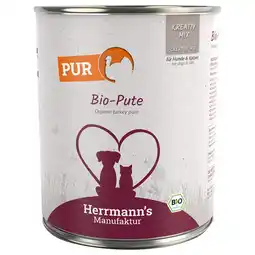 Zooplus Herrmann's Vlees Puur 6 x 800 g Hondenvoer - Bio-Kalkoen aanbieding