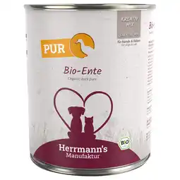 Zooplus Herrmann's Vlees Puur 6 x 800 g Hondenvoer - Bio-Eend aanbieding