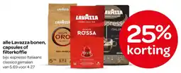 Spar Lavazza bonen, capsules of filterkoffie aanbieding