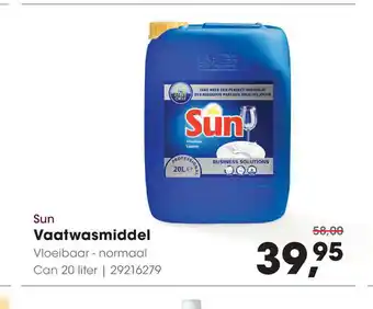 HANOS Sun Vaatwasmiddel 20 liter aanbieding