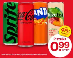 Spar Coca Cola, Fanta, Sprite of Fuze Tea aanbieding