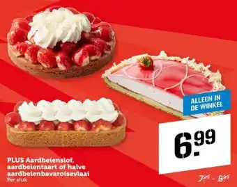 Coop PLUS Aardbeienslof, aardbeientaart of halve aardbeienbavaroisevlaai aanbieding