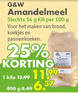 Gezond & Wel G&W Amandelmeel aanbieding