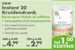 Gezond & Wel G&W Instant 20 Kruidendrank aanbieding