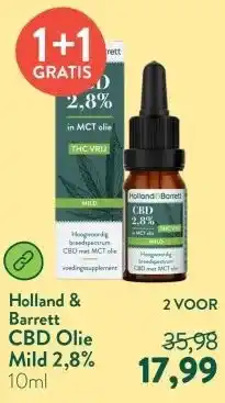 Holland & Barrett CBD Olie Mild 2,8% aanbieding