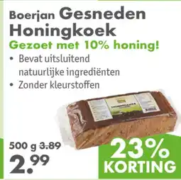 Gezond & Wel Boerjan Gesneden Honingkoek aanbieding