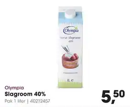 HANOS Olympia Slagroom 40% aanbieding