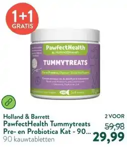 Holland & Barrett PawfectHealth Tummytreats Pre- en Probiotica Kat - 90 soft treats aanbieding