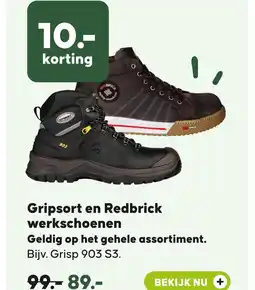 Pets Place Gripsort en Redbrick werkschoenen aanbieding