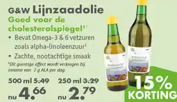 Gezond & Wel G&W Lijnzaadolie aanbieding