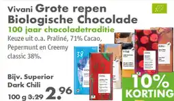 Gezond & Wel Vivani Grote repen Biologische Chocolade aanbieding