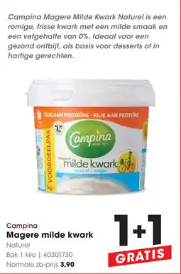 HANOS Campina Magere milde kwark Naturel aanbieding