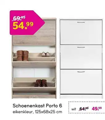 Leen Bakker Schoenenkast Porto 6 aanbieding