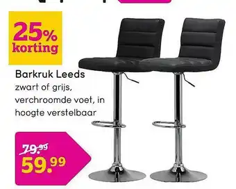 Leen Bakker Barkruk Leeds 25% Korting aanbieding