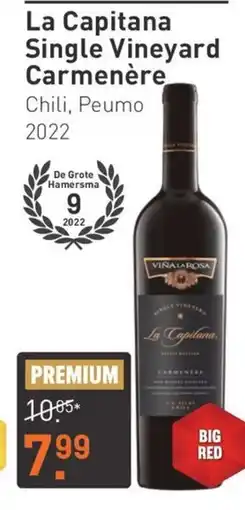 Gall & Gall La Capitana Single Vineyard Carmenère aanbieding