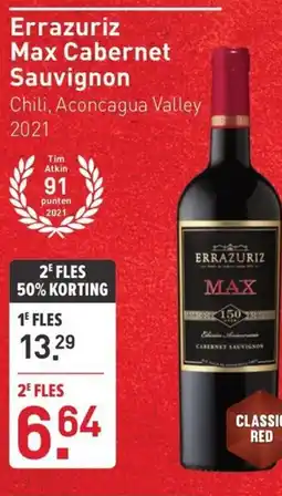 Gall & Gall Errazuriz Max Cabernet Sauvignon aanbieding