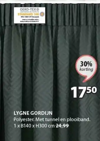 Jysk Gordijn Lygne aanbieding