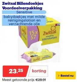 Bol.com Zwitsal Billendoekjes Voordeelverpakking aanbieding