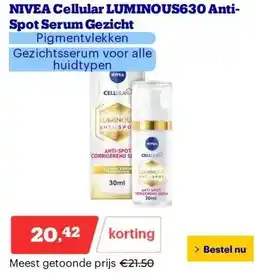 Bol.com NIVEA Cellular LUMINOUS630 Anti-Spot Serum Gezicht aanbieding