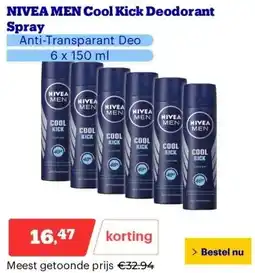 Bol.com NIVEA MEN Cool Kick Deodorant Spray aanbieding