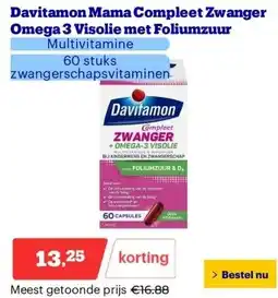 Bol.com Davitamon Mama Compleet Zwanger Omega 3 Visolie met Foliumzuur aanbieding