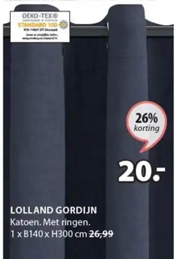 Jysk Gordijn Lolland aanbieding