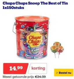 Bol.com Chupa Chups Snoep The Best of Tin 1x150stuks aanbieding