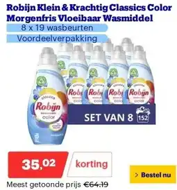 Bol.com Robijn Klein & Krachtig Classics Color Morgenfris Vloeibaar Wasmiddel aanbieding