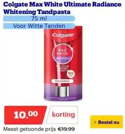 Bol.com Colgate Max White Ultimate Radiance Whitening Tandpasta aanbieding