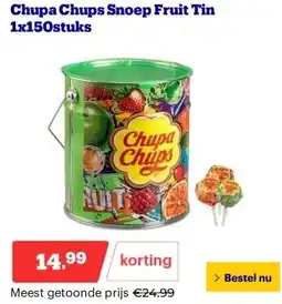 Bol.com Chupa Chups Snoep Fruit Tin 1x150stuks aanbieding